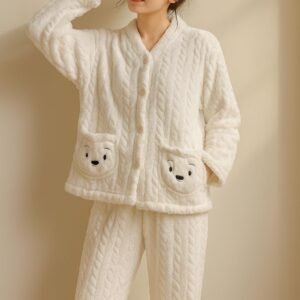 Fluffy Polar Bear Pajama Set