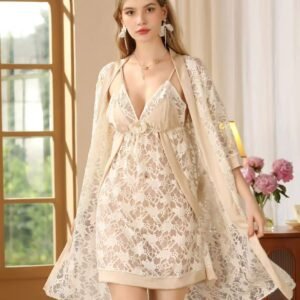 Champagne Lace Elegance 2-Piece Set