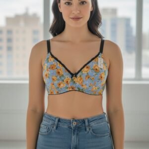 Floral Printed Single Padded Everyday Bra.